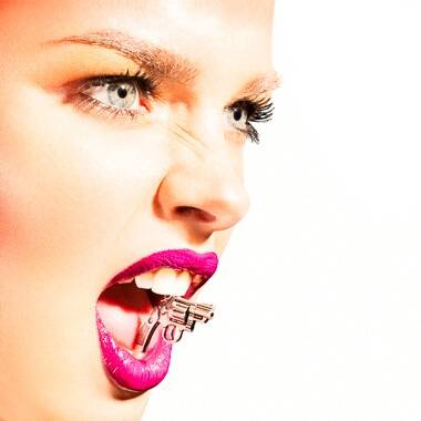 Pink Lips with Gun
